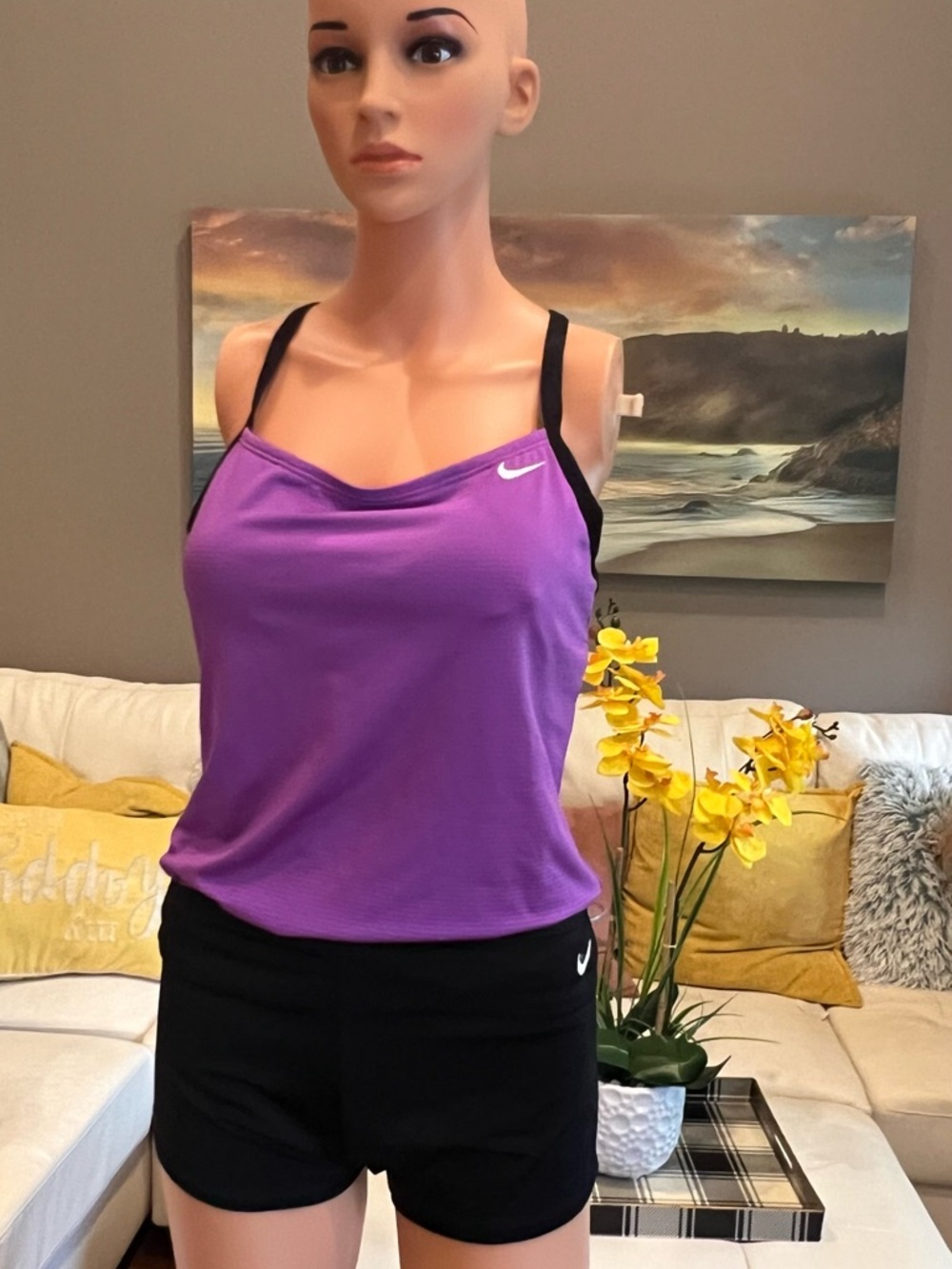 Nike Women’s Purple Performance Camisole with Black Straps